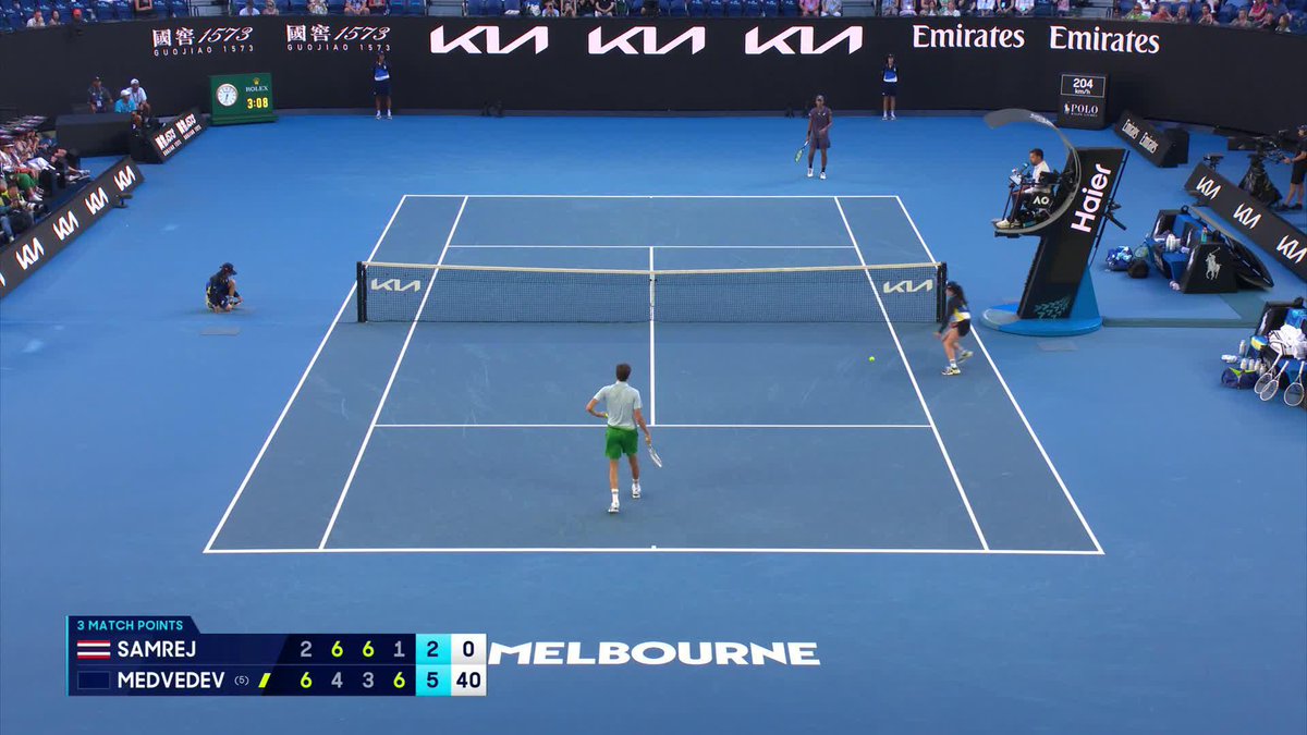 Melbourne welcome to Daniil Medvedev 😌🥰 A marathon in his first round match itself, Medvedev triumphs 6-2 4-6 3-6 6-1 6-2. Wide World of Sports • ESPN • @eurosport • WOWOWテニス • Daniil Medvedev • #AusOpen • #AO2025