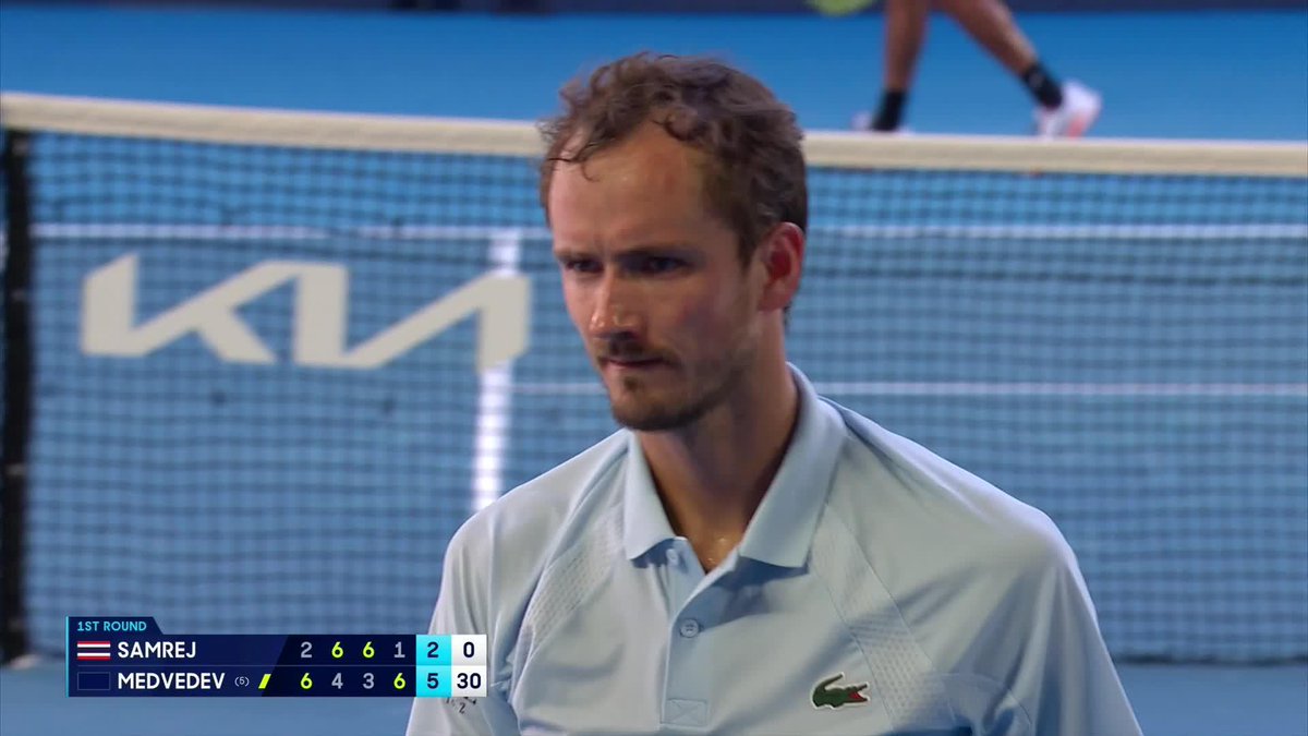Kasidit Samrej - only the 3rd Thai player to contest a Grand Slam men's singles match in the Open Era, to play in your first Grand Slam match at the Rod Laver Arena and take it to a 5-setter vs fifth seed Medvedev - you can be so proud! 👏 #AusOpen • #AO2025