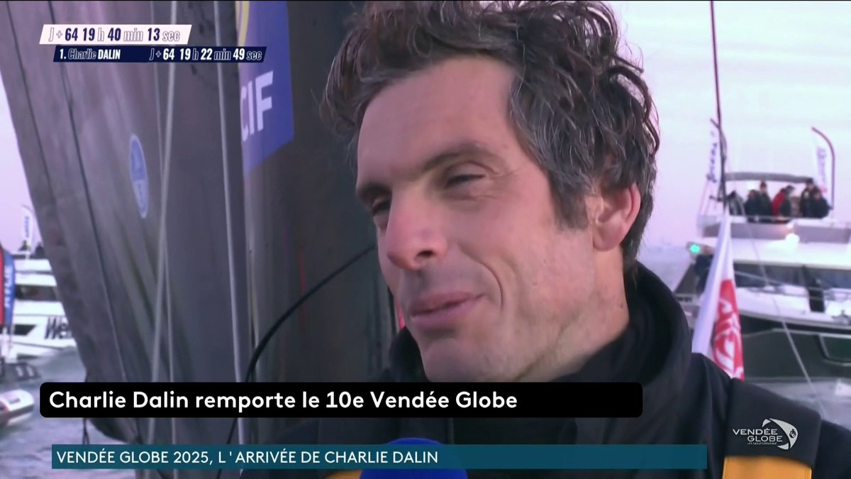 ⚡️ 🗣 "Je n'avais jamais vécu ça de ma vie, c'était incroyable comme moment. C'est la plus belle ligne d'arrivée de toute ma carrière." L'émotion de Charlie Dalin après sa victoire de la 10e édition du Vendée Globe.