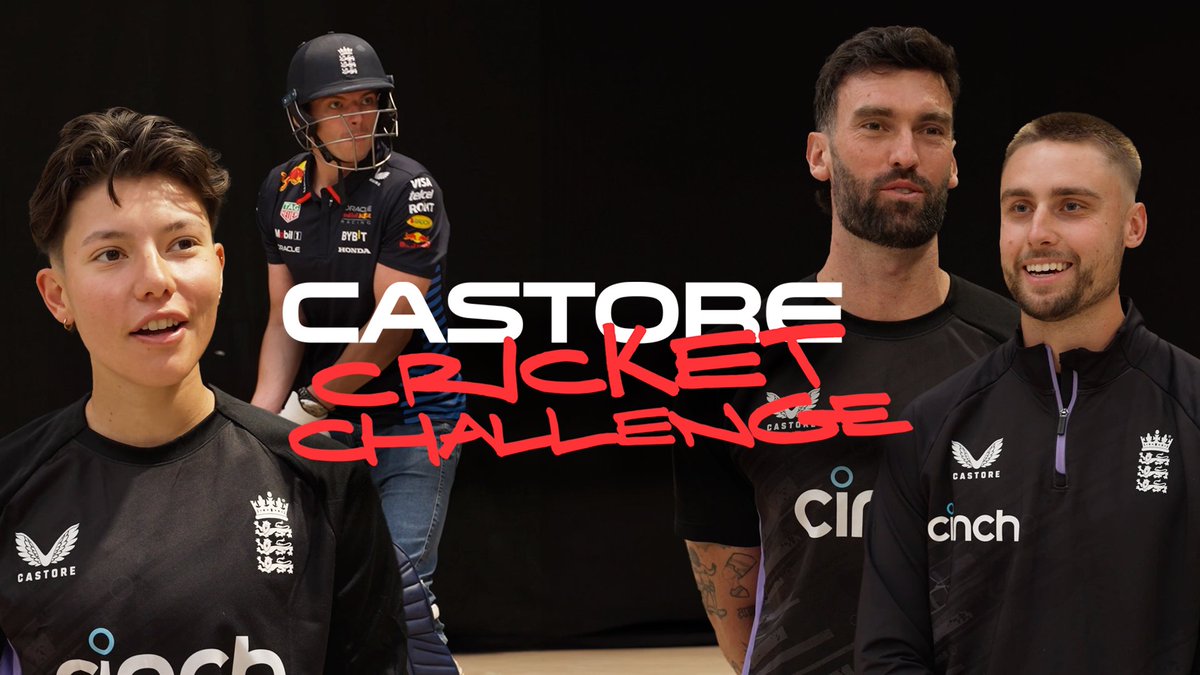 In at number one ☝️ Swapping the cockpit for the batting crease 🏏 Max takes on @EnglandCricket in the Castore Cricket Challenge 💪 #BetterNeverStops || #F1
