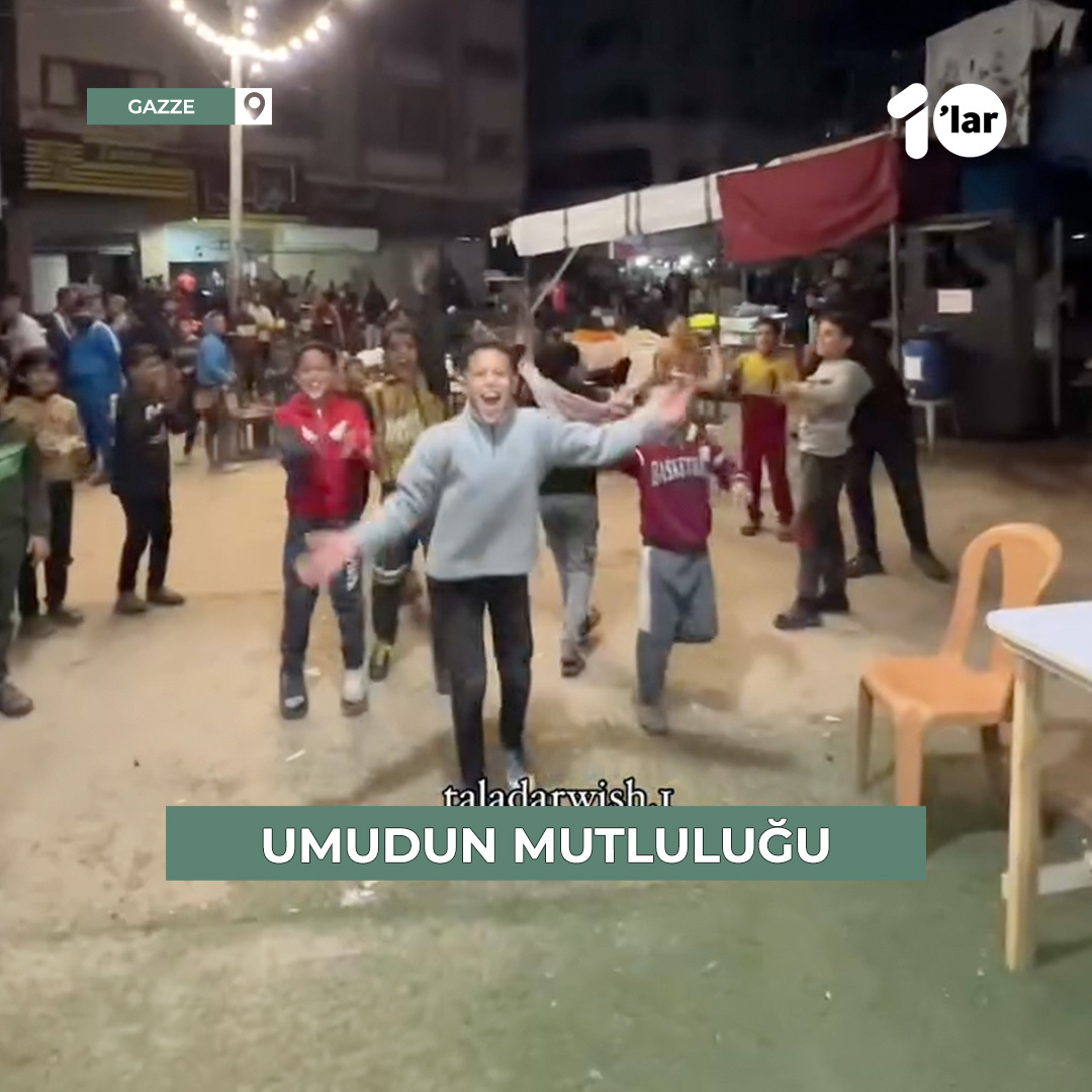 Gazze’de Ateşkesin sağlanacağını duyan çocukların mutluluğu