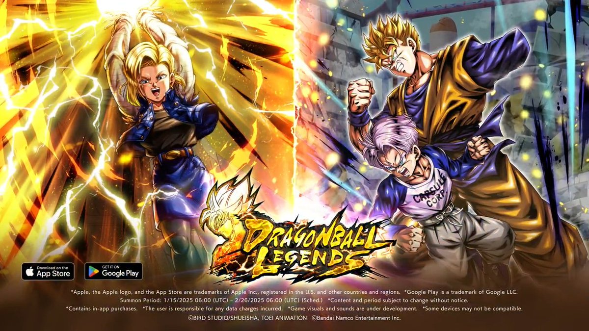 ◥◣New Character Info!◢◤ LL "Super Saiyan Gohan &amp; Trunks (Youth)" will join the fight on 1/15 at 06:00 (UTC)! Plus, SP "Android #18" joins too! #DBLegends #DragonBall