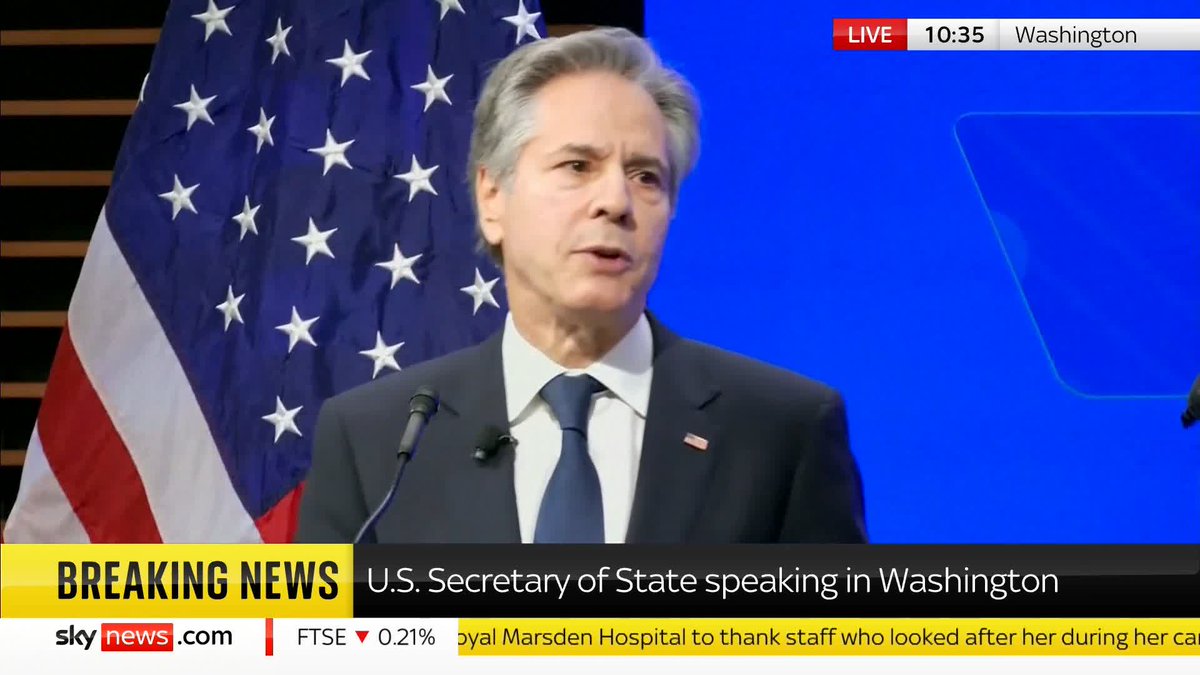BREAKING: US Secretary of State Antony Blinken is heckled during a news conference while speaking in Washington as a Gaza ceasefire is close. 📺 Sky 501, Virgin 602, Freeview 233 and YouTube