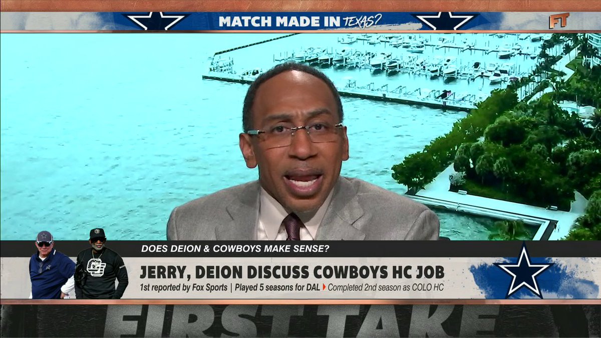 "If Jerry Jones offers Deion Sanders this job, Deion Sanders gon' take it." —Stephen A Smith 😲