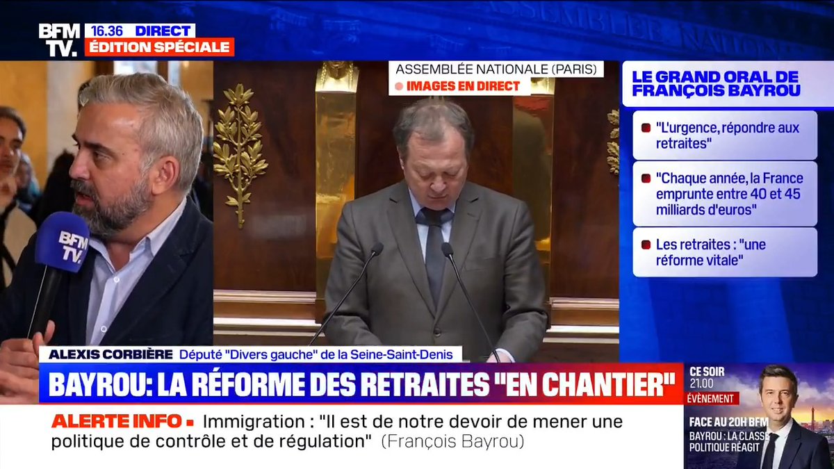 Le Premier Ministre #Bayrou ne souhaite pas abroger la réforme des retraites : il refuse d’entendre les revendications des Français. Il ne souhaite pas dégager des recettes pour améliorer nos services publics. A ce stade, je voterai pour la motion de censure. #DirectAN #BFMTV