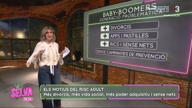 🟢 Els baby boomers, la gent de més de 55 anys, la generació amb més actituds perilloses: alcohol, drogues i malalties de transmissió sexual. Ho explica Maria Xinxó Morera #LaSelva3Cat ▶