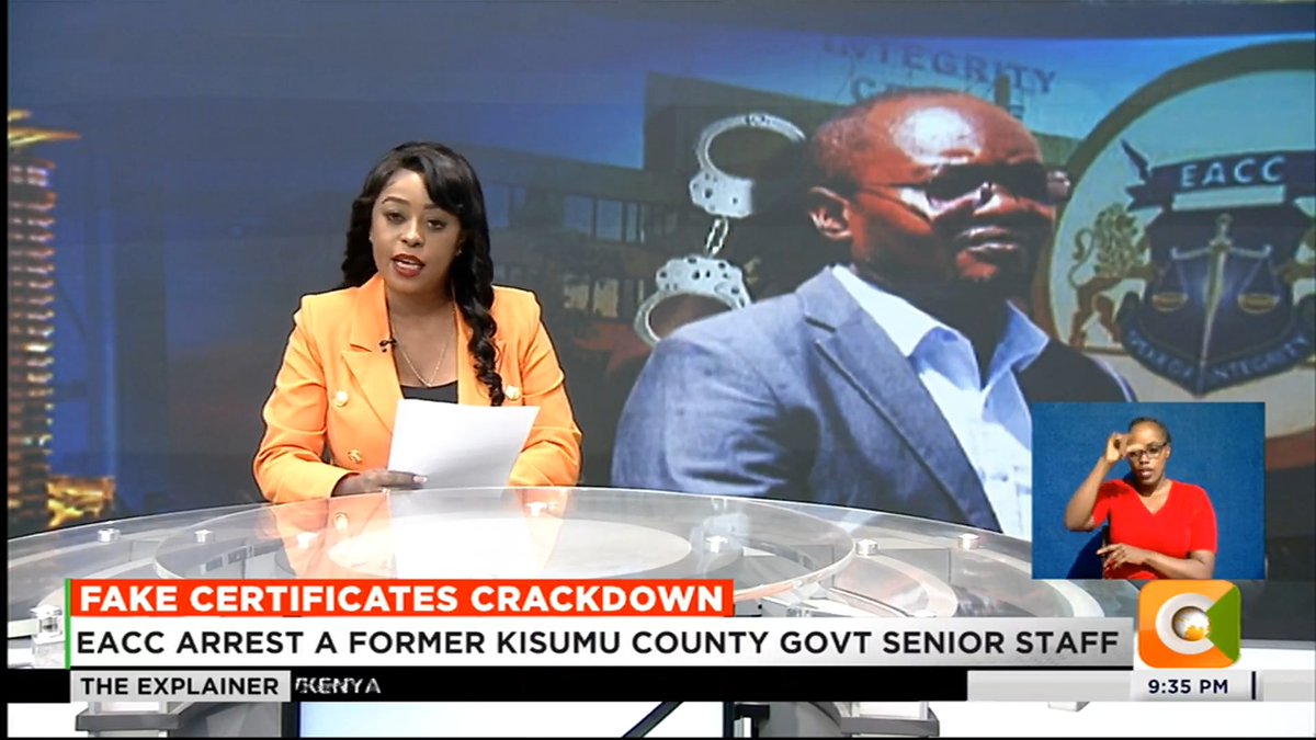 Fake Certificates Crackdown: EACC arrest a former Kisumu County govt senior staff Nick Odhiambo accused of forging academic papers Odhiambo served as Kisumu County Director of ICT #CitizenExplainer Lillian Nzisa Muli