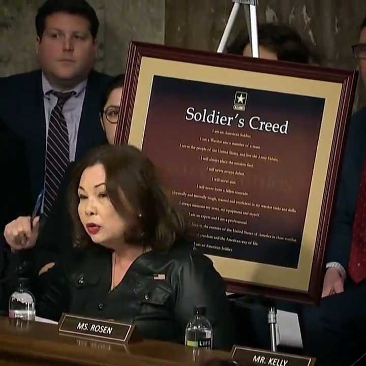 Our troops “cannot be led by someone who is not competent to do the job.” “How can we ask these warriors to train and perform the absolute highest standard when you're asking us to lower the standards to make you the Secretary of Defense?” Watch Tammy Duckworth on Pete Hegseth: