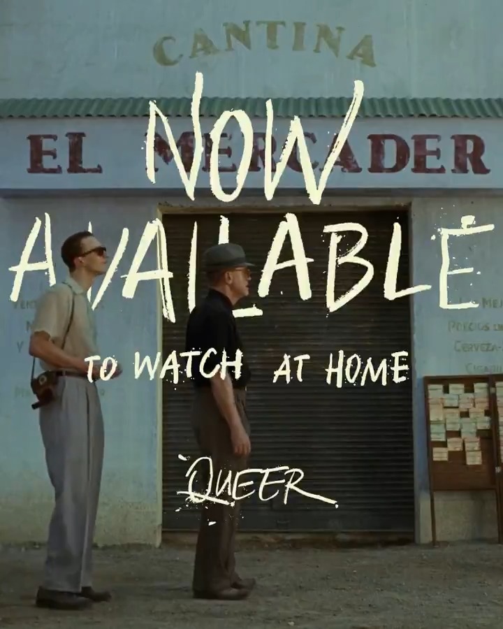 QUEER is here. Luca Guadagnino's sweltering love story is now available to watch from the comfort of your own home.