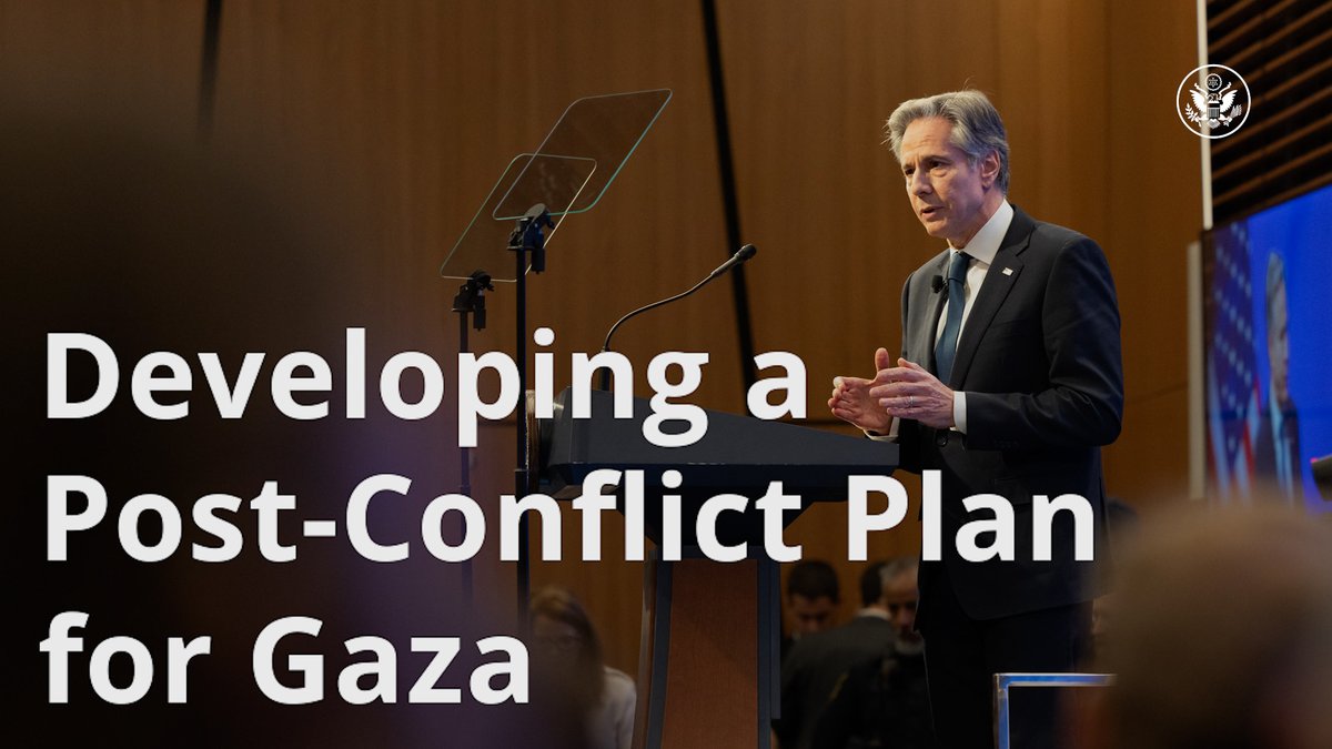 The post-conflict plan we've been working on with our partners would allow Israel to fully withdraw from Gaza, prevent Hamas from filling back in, and provide for Gaza's governance, security, and reconstruction. I shared some of its core elements today at the Atlantic Council.