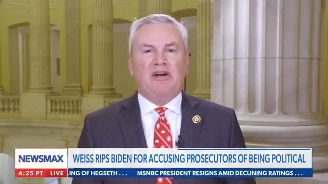 Rep. James Comer: "What I said in the book was I took that statement that [Bob Woodward] knew [the Biden's] were corrupt but he didn't care. And so he's upset by that." "I don't really care. Listen, Bob Woodward can kiss my rear end."