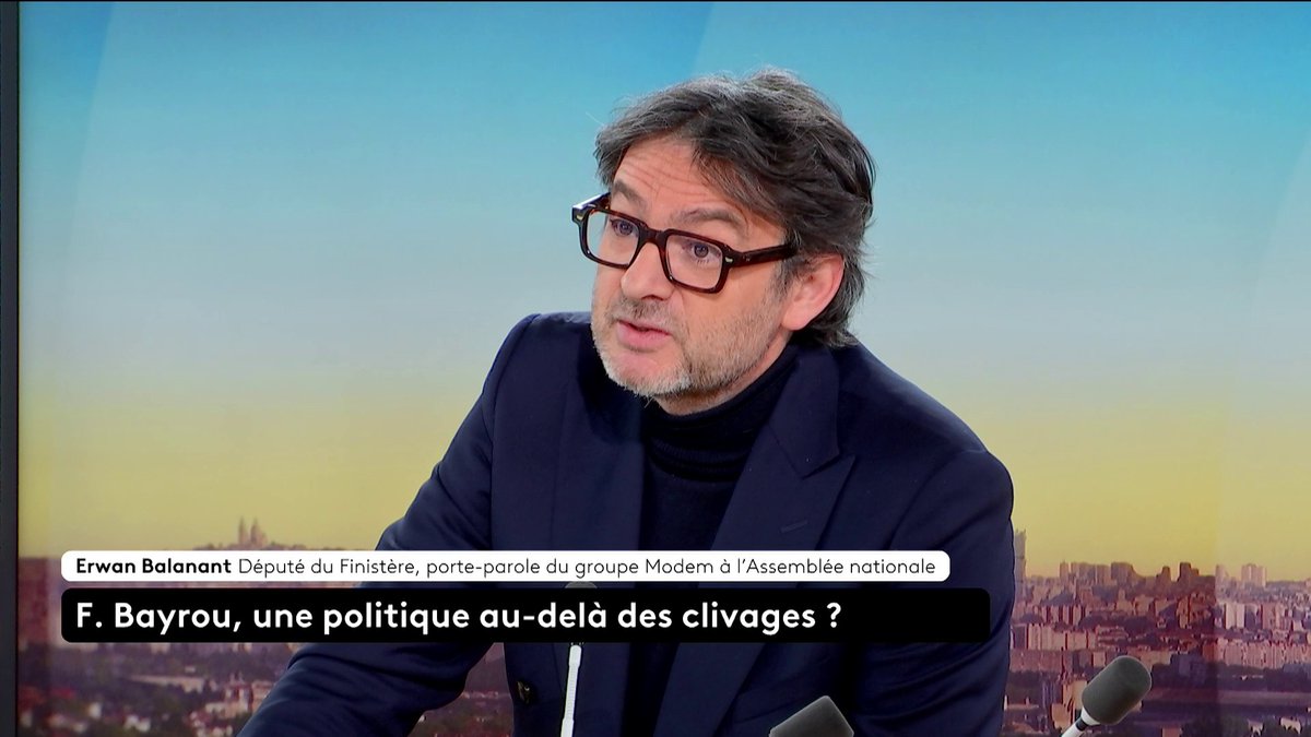 🔴🗣"Le bloc central est beaucoup plus proche des socialistes que les socialistes ne le sont des LFI" affirme Erwan Balanant, député du Finistère et porte-parole du Modem, à propos d'une possible politique au-delà des clivages.