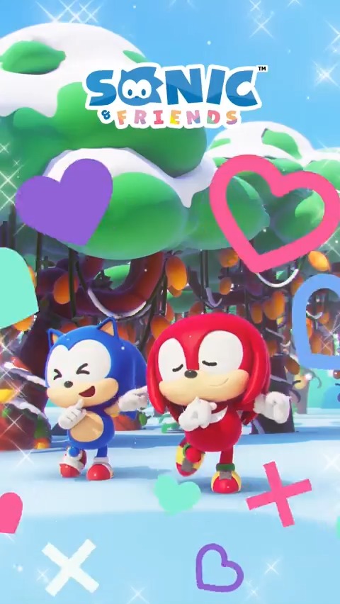 / キュートなソニックたちが送る ショートアニメ『SONIC & FRIENDS』 最新動画が本日公開👍̖́-︎ \ 🔵ソニックとナックルズ🔴が、 リズムに合わせてダンス🙌 👇音声ありの動画はこちら👇 #ソニフレ #ソニック