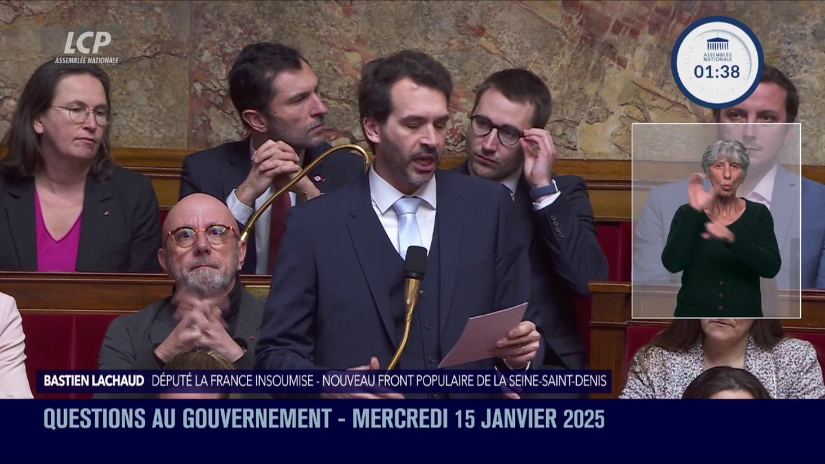 "La guerre d'Algérie est terminée depuis 63 ans. Pourquoi chercher à la raviver ?", interroge Bastien Lachaud. "Quand des influenceurs font des appels au meurtre, il faut engager les poursuites judiciaires adéquates, mais vous en faites le prétexte à une surenchère insupportable". #QAG