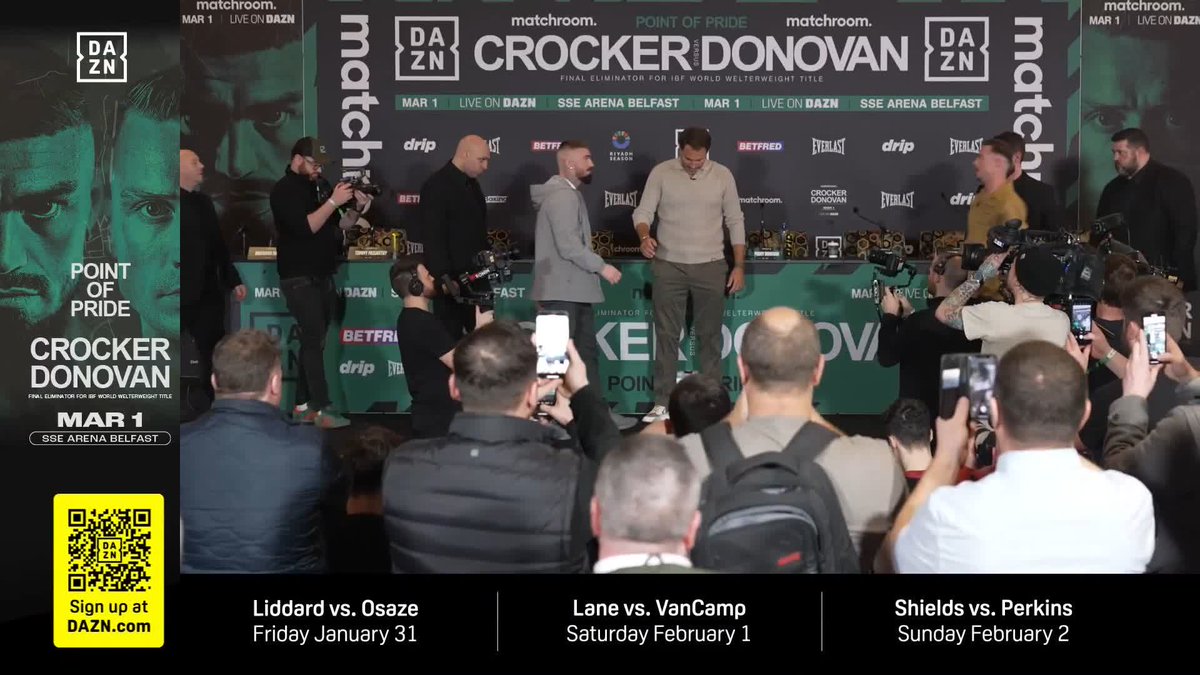 FIRST FACE OFF 👀 Lewis Crocker vs Paddy Donovan #CrockerDonovan | March 1 | DAZN Boxing