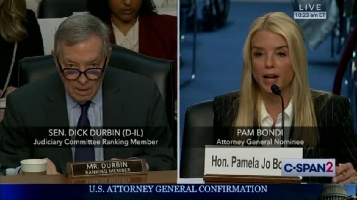 Durbin: Are you prepared to say today that Donald Trump lost to Joe Biden in 2020? Bondi: *gives long non-answer* Durbin: That question deserved a yes or no. The length of your answer indicates that you weren't prepared to answer yes.