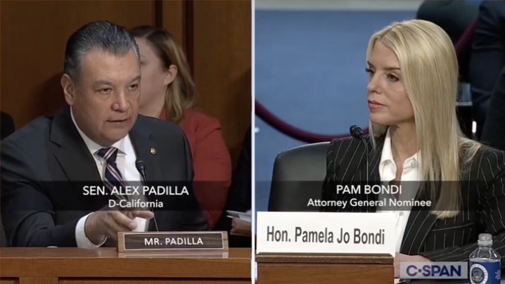 Padilla: Will you defend birthright citizenship as the law of the land? Bondi: I will study birthright citizenship Padilla: You're asking to be considered for Attorney General and you still need to study the 14th Amendment of the Constitution?