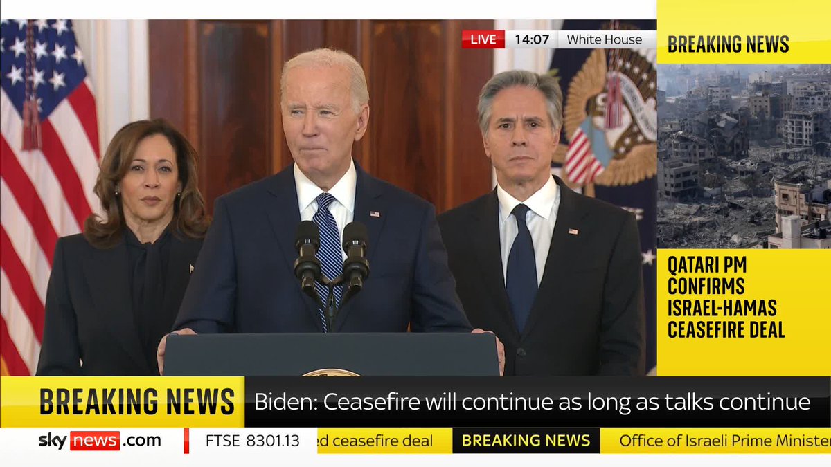 "After nearly 400 days of struggle, the day of success has arrived." Noting that his administration will come to an end next week, he says that the details of this deal will be implemented under Donald Trump's watch. ➡️