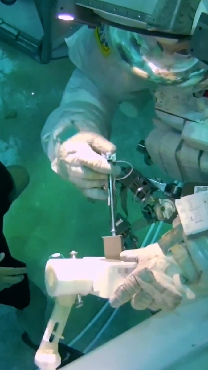 Pools, astronauts, and neutron stars? It's no joke! NASA Astronaut Nick Hague will install patches to our NICER X-ray telescope during tomorrow’s spacewalk. To prepare, he and other ARCHIVED NASA Astronauts trained in NASA's Johnson Space Center’s Neutral Buoyancy Laboratory!