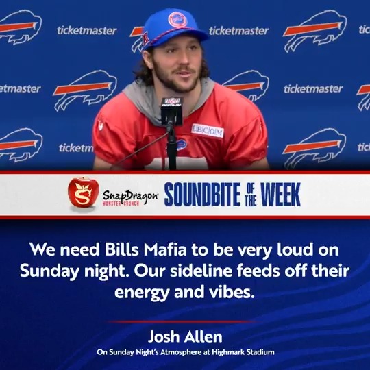 Bills Mafia, y'all better be LOUD... Direct orders from Josh Allen. 🫡 SnapDragon Apples | #BALvsBUF