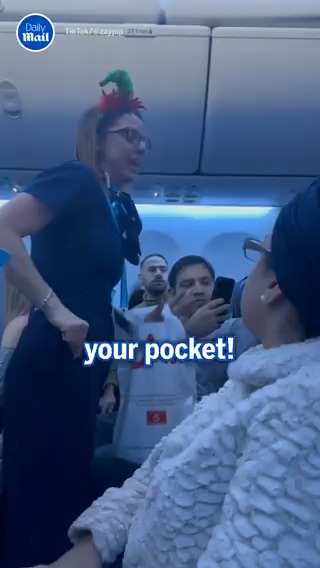 Flight attendant goes off on passengers.