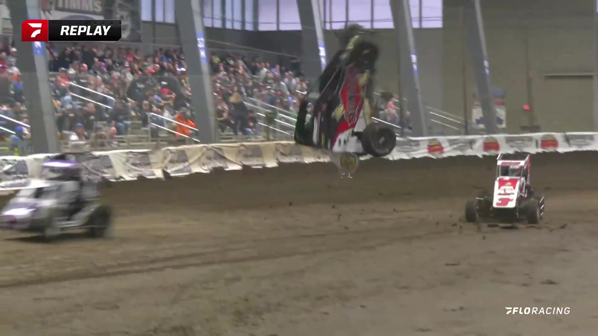 Big flip for Jake Neuman in Heat Race #4 at the #ChiliBowl presented by NOS Energy Drink Chili Bowl Nationals