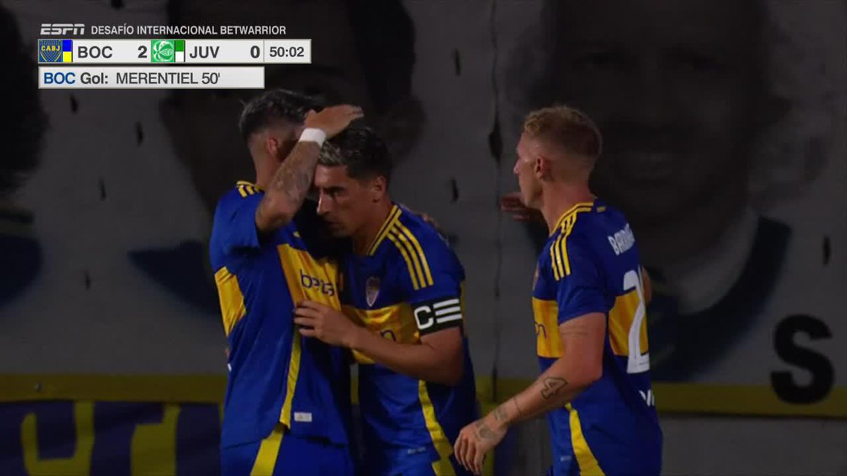 ⚽ASISTENCIA DE BARINAGA Y GOL DE MIGUEL MERENTIEL para el 2-0 de BOCA ante Juventude.