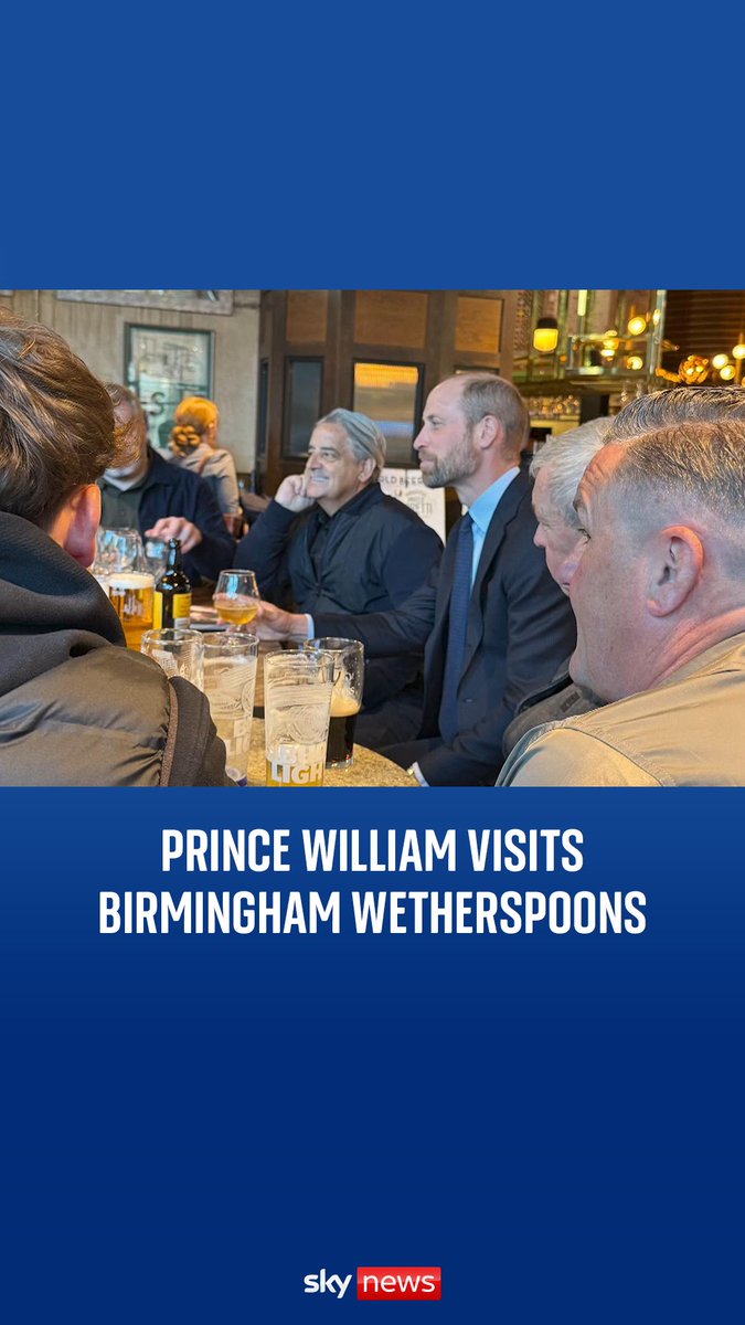Prince William made a surprise visit at a Wetherspoons pub in Birmingham, where he bought drinks for Aston Villa fans.