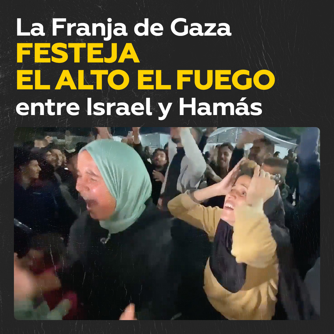 Un gentío celebra en Gaza el alto el fuego entre Israel y Hamás Multitudes de palestinos salieron a las calles en la Franja de Gaza para celebrar el anuncio del acuerdo de alto el fuego entre Israel y Hamás.