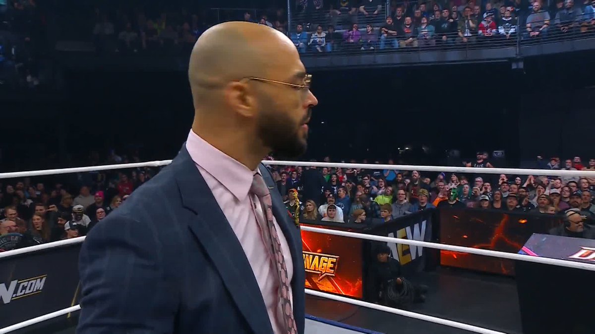 Swerve walked Ricochet down like a horror movie villain 😭😭 #AEWDynamite