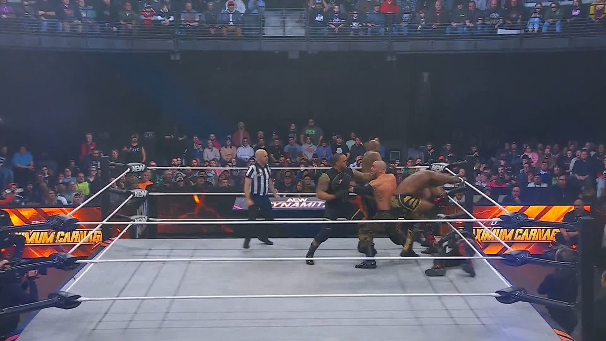 The Hurt Syndicate tried to get the jump on Briscoe and Private Party! Watch #AEWDynamite LIVE on TBS Network & @SportsOnMax Bobby Lashley | Shelton J. Benjamin | MVP | Private Party | Private Party | Mark Briscoe