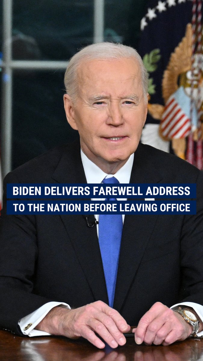 'HONOR OF MY LIFE': President Biden delivered his farewell address to the nation as he prepares to exit the Oval Office, ending his 50-year political career.