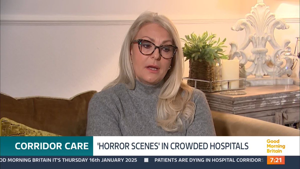 'He was utterly distressed.' Katy Boulter tells Kate Garraway and Ed Balls how her dad had to wait in the ambulance for 7 hours followed by a makeshift ward for 5 hours after he suffered a heart attack. She recalls how upset her dad was.