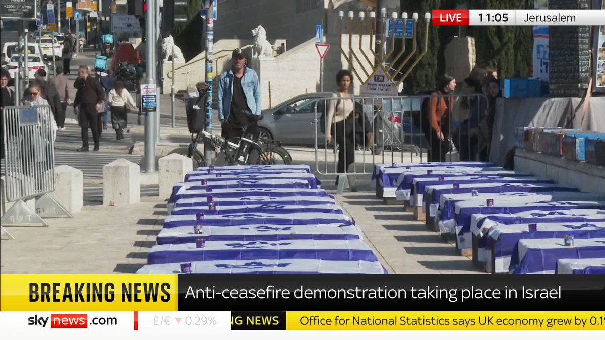BREAKING: An anti-ceasefire demonstration is taking place in Jerusalem. 📺 Sky 501 and YouTube