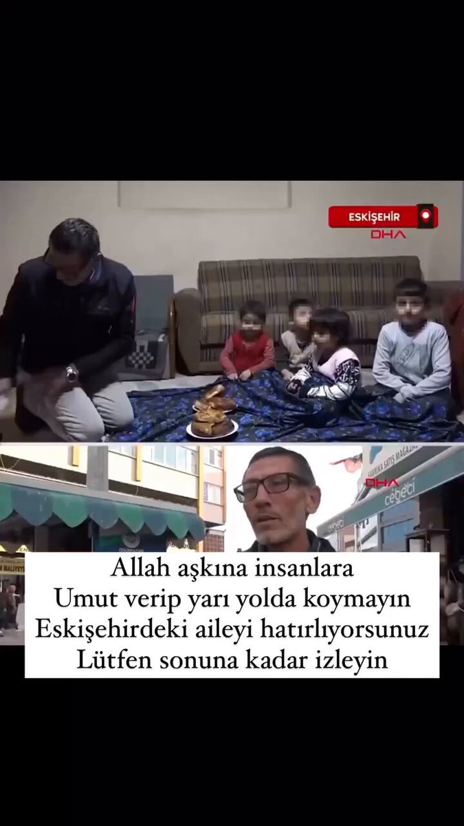 Şimdi size bir şey anlatacağım, lütfen dinleyin. Eskişehirdeki ailemizi muhakkak gördünüz. Bizleri bir çok etiketlediniz, İstabulda olmam hasebiyle dedimki diğer dernekler ve sayfalar ilgilenir, ilgilenmiştirler. Fakat sadece sözler verilmiş ama bir çöp dahi yapılmamış. Bunun vebali var arkadaşlar veballll. Biz şimdi ogün sever okur ile birlikte evini ve diğer bütün ihtiyaçlarını karşılamak için Bismillah dedik. Diğerleride sadece reklamlarını yapmaya devam etsin ❤️‍🩹