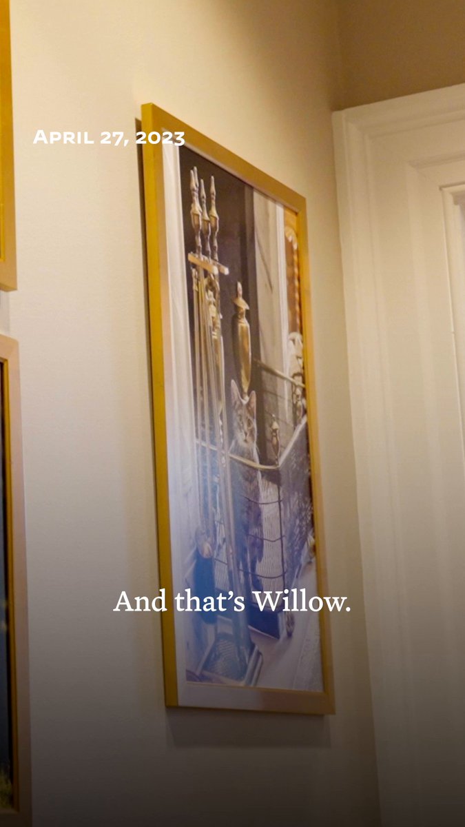 President Biden shares a story about Willow while touring the West Wing on April 27, 2023.