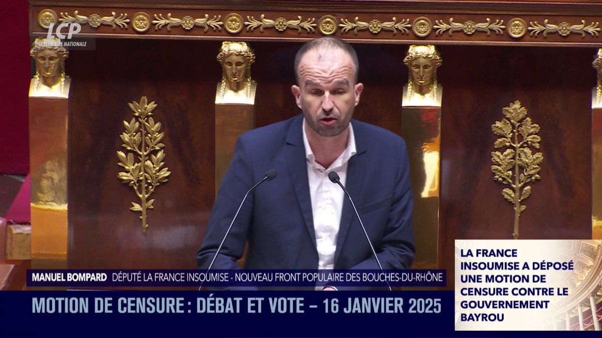 "Vous avez rendu hommage au Gilets Jaunes mardi pour faire oublier que vous proposiez à l'époque d'envoyer l'armée pour les réprimer", dénonce Manuel Bompard. "Vous préférez offrir le cumul de mandats aux notables plutôt que de nouveaux droits démocratiques pour le peuple". #DirectAN