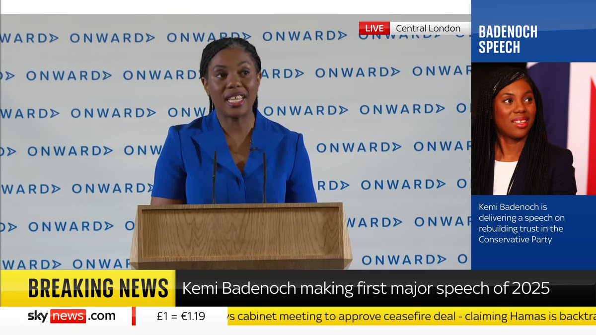 'We are a great country, but we have lost our way. The truth is that Britain is failing to compete in a world that is changing.' Kemi Badenoch makes her first major speech of 2025. She adds: 'From now on, we are going to be telling the British people the truth'