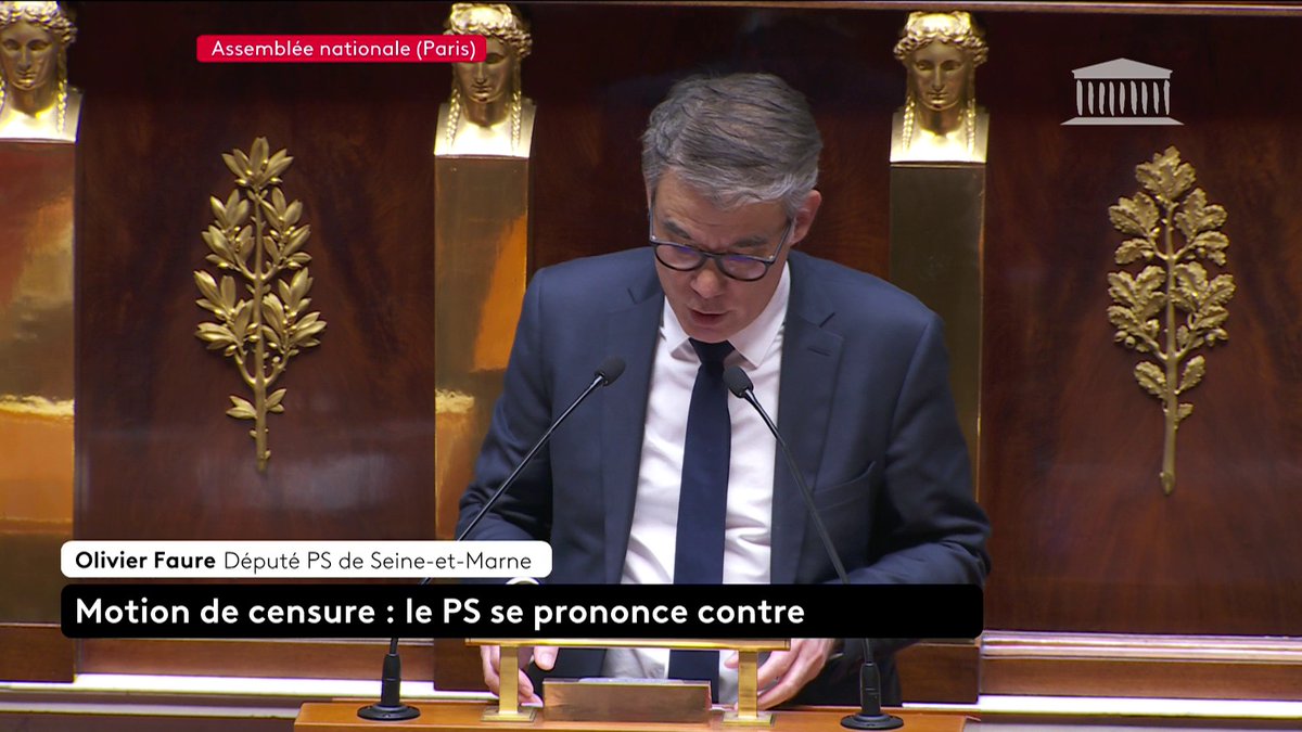 🔴 DIRECT - 🗣️"Nous sommes dans l'opposition mais nous sommes ouverts au compromis", affirme Olivier Faure, député PS devant l'Assemblée nationale. Quelques minutes avant le dépôt de la motion de censure par LFI, le parti socialiste a annoncé qu'il ne la votera pas. #franceinfo #canal27
