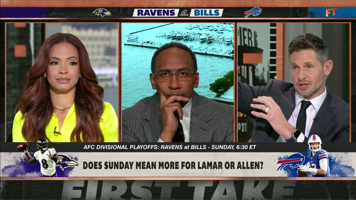"For Josh [Allen] to get this game done, ... I think the win would mean more." —Dan Orlovsky 👀 "[Lamar Jackson] has got to get to a conference championship." —Elle Duncan 😤