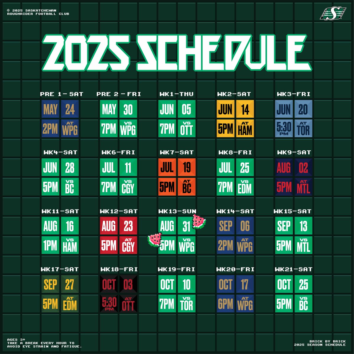 Brick by Brick: The 2025 schedule has fallen into place! #BuildIt |