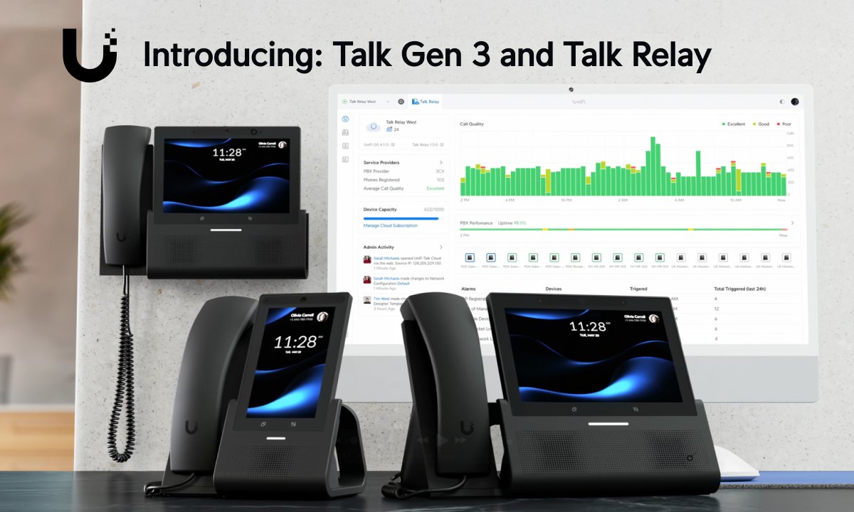 #UniFi Talk now supports top PBX platforms like Zoom, RingCentral, 3CX, and more with the game-changing Talk Relay service and our new Generation 3 VoIP hardware. Learn more: