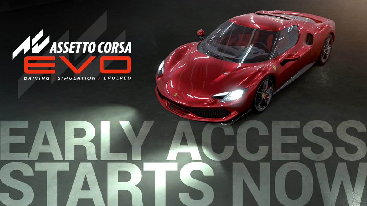 Assetto Corsa EVO is OUT NOW in Steam Early Access! 5 Tracks 20 Cars Free Practice, Quick Race Driving Academy, Special Event VR & Triple Screen Support Showroom & Car Customization Enjoy 20% off! 🔗 #WeAreSimracing #AssettoCorsaEVO #ACEVO