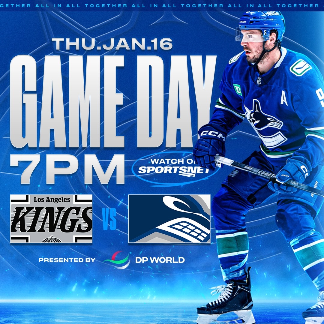 Back at home to battle the Kings! 👑 🆚 LA Kings ⏰ 7:00 PM PT 📍 Rogers Arena 📺 Sportsnet 📻 Sportsnet 650 Presented by DP World BUY TICKETS |