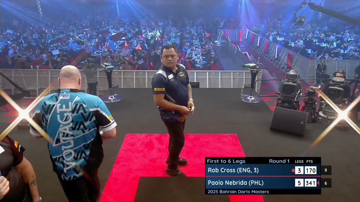 NEBRIDA SEES OFF CROSS! What a win for Paolo Nebrida as he creates a slice of history as the first Filipino to win on the World Series! We're underway here in Bahrain with a shock in the opener 😱 📺 #WorldSeriesDarts