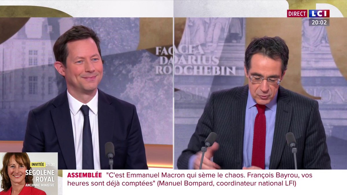 🗣️ "C'est mentir aux Français que de leur faire croire qu'on va relever ce pays en travaillant moins, c'est mentir aux Français de leur faire croire qu'on va sauver le système de retraite en partant plus tôt à la retraite" déclare Fx Bellamy, invité de Darius Rochebin
