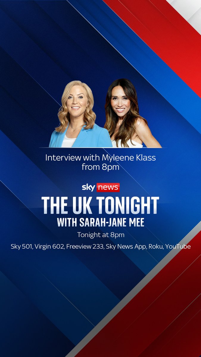 📢 Coming up on The UK Tonight with Sarah-Jane Mee... 🟣 We speak to Myleene Klass MBE on her calls for women and their partners to be given paid time off work if they experience a miscarriage ⏰ 8pm 📱 📺 Sky 501, Virgin 602, Freeview 233 and YouTube