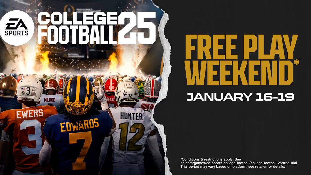 Gear up for Monday night's National Championship with #CFB25 🏆 College Football 25 is FREE to play all weekend long 🎮