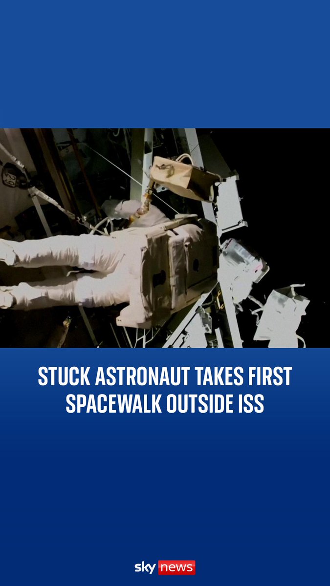 A stuck NASA astronaut takes his first spacewalk outside International Space Station.