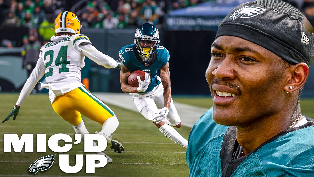 Smitty on the mic during the playoffs? You're welcome 🎙️ DeVonta Smith | #FlyEaglesFly